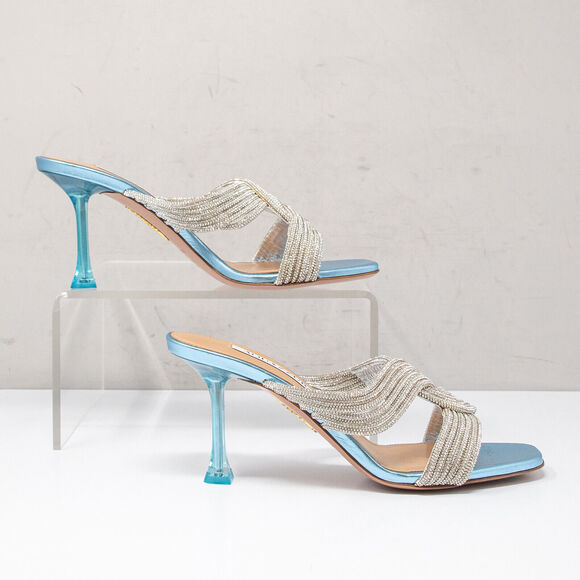 Aquazzura Gatsby Ice Blue Mules, Size 37 EU (7 US) - Picture 2 of 8